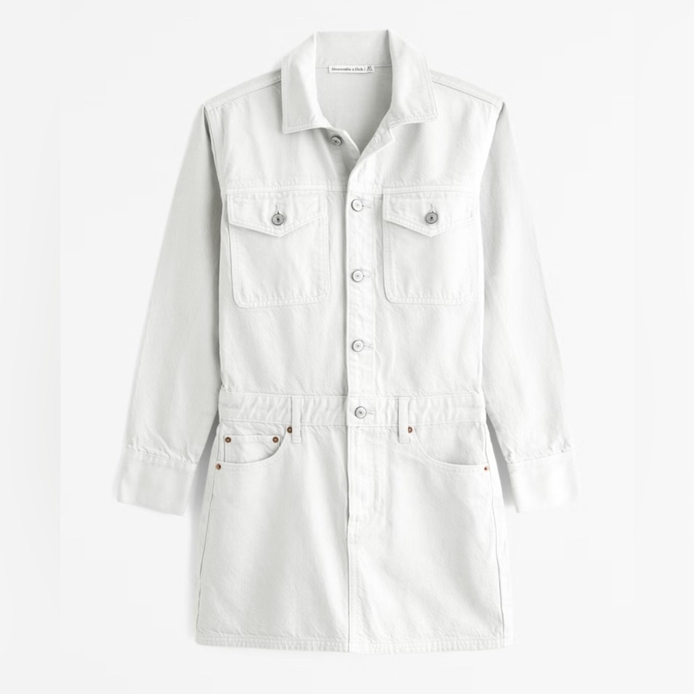 NWT Abercrombie & Fitch Long-Sleeve Denim Shirt Dress medium petite